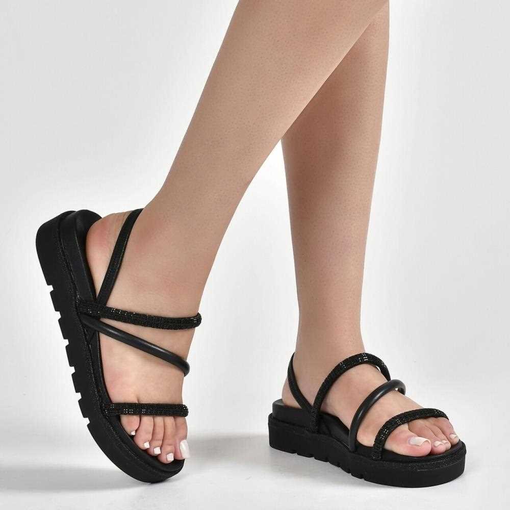 Sandália Rasteira Via Marte Feminina 108-006-01 Preto 3