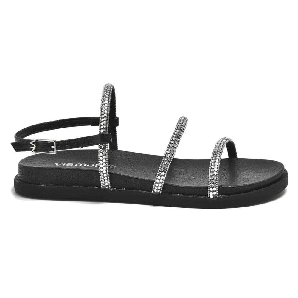 Sandália Via Marte Rasteira Feminina Preto 3
