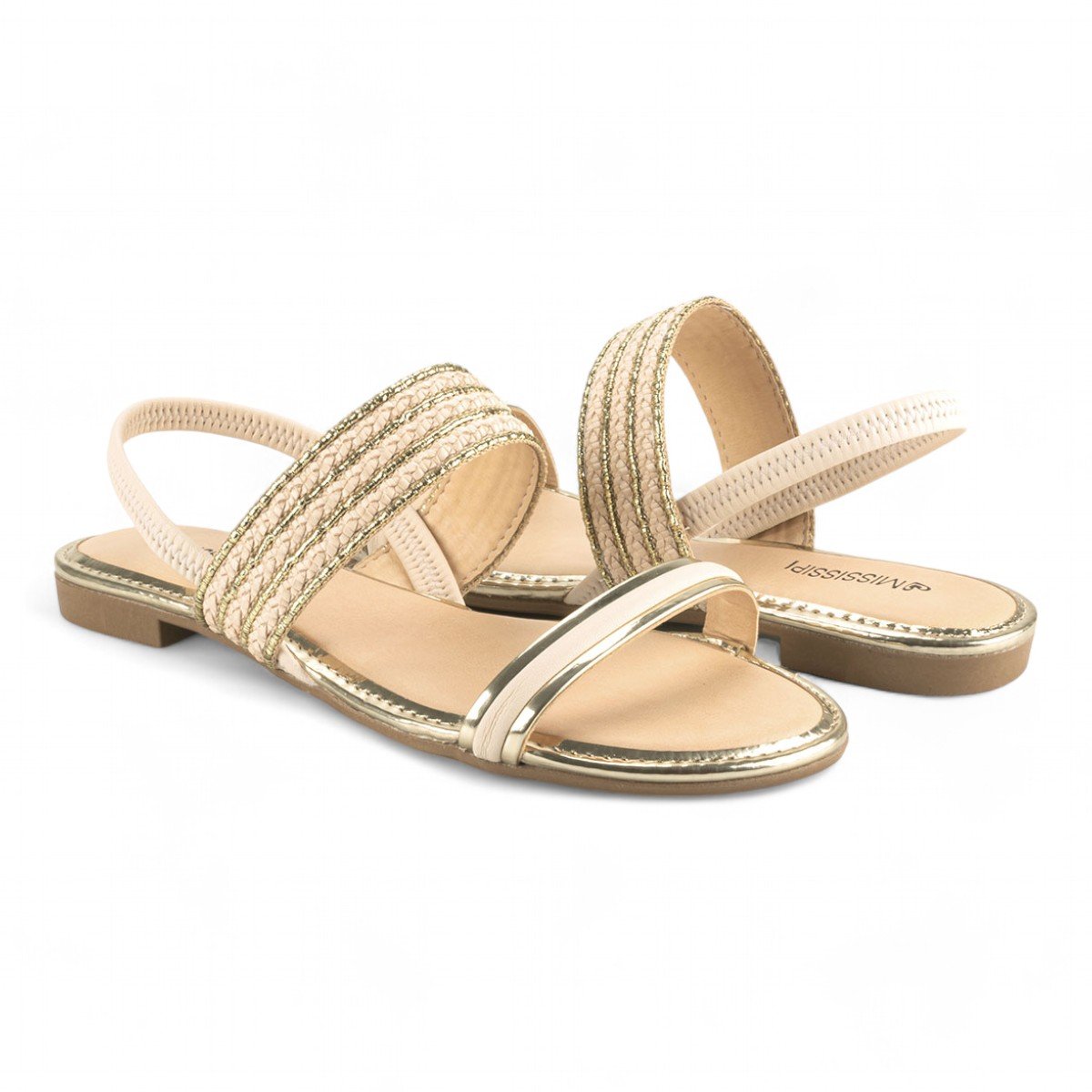 Sandália Mississipi Rasteira Feminina Dourado 2