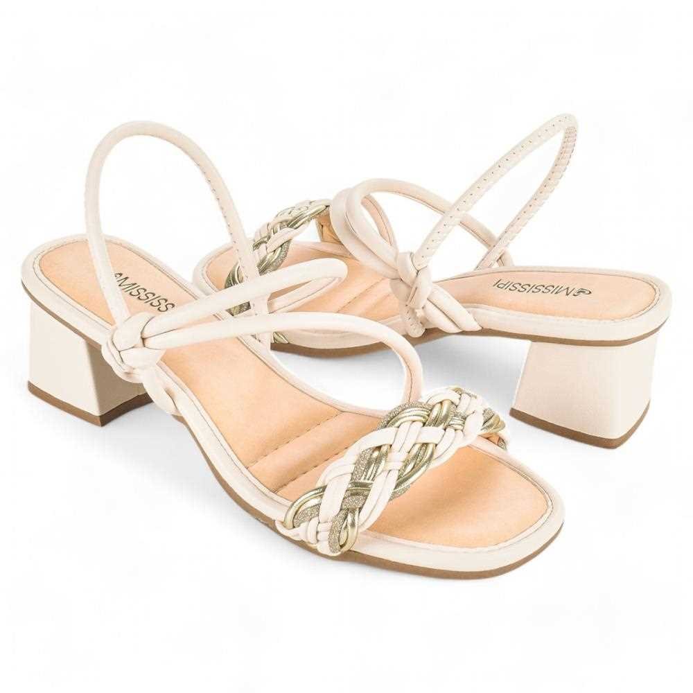 Sandália Mississipi de Salto Bloco Feminina Branco 2