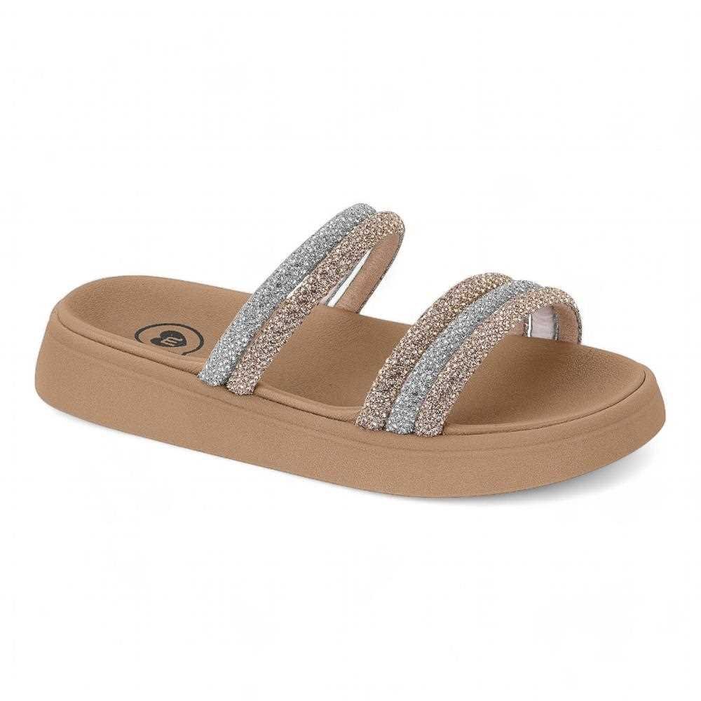 Chinelo Slide Molekinha Feminino Infantil 2358.103 Marrom 2