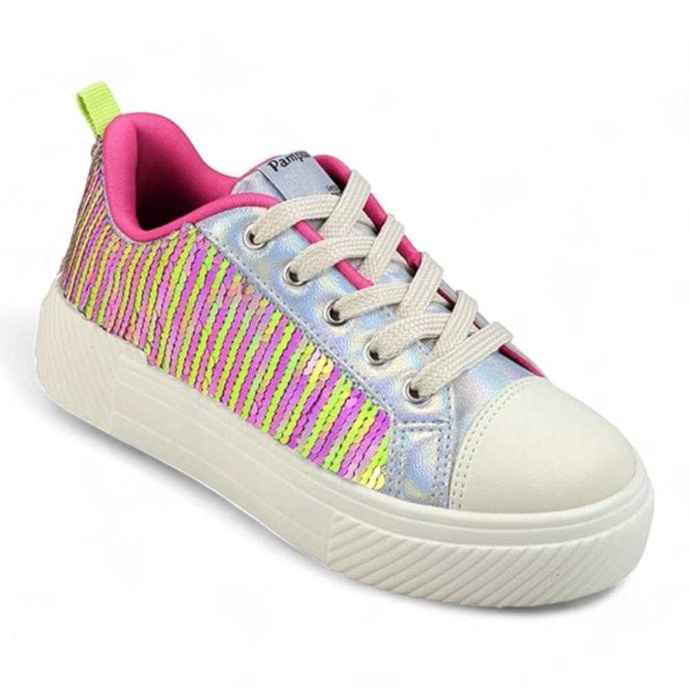 Tênis Pampili Casual Feminino Infantil 726.026 Prata 2
