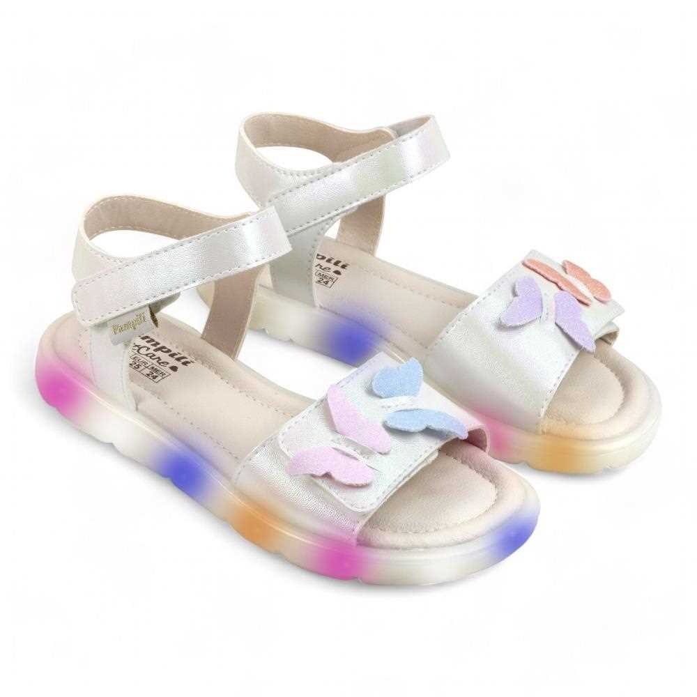 Sandália Pampili Papete Feminina Infantil com Luz 697.030 Branco 2
