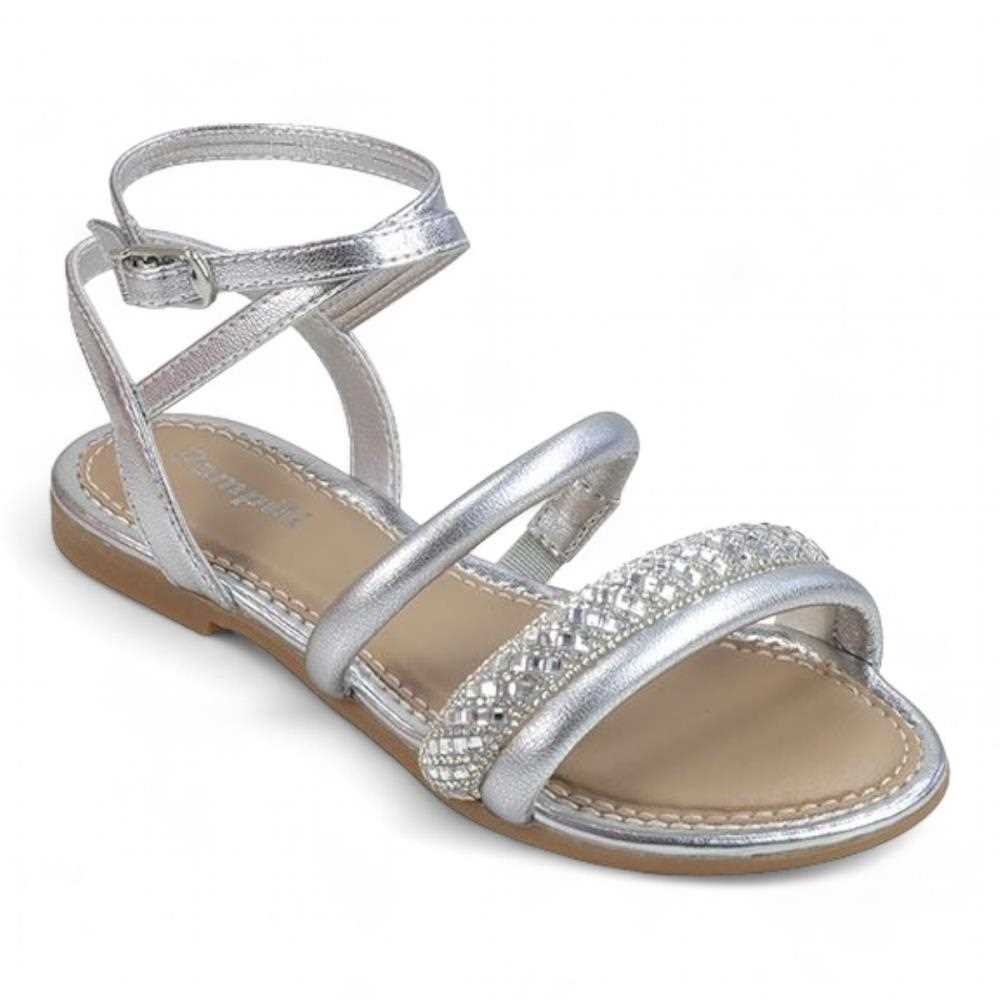 Sandália Pampili Rasteira Feminina Infantil 409.303 Prata 2