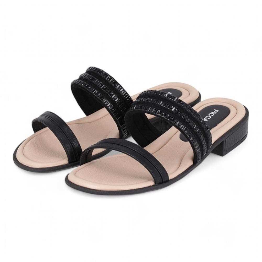 Tamanco Piccadilly Salto Baixo Feminino Preto 2