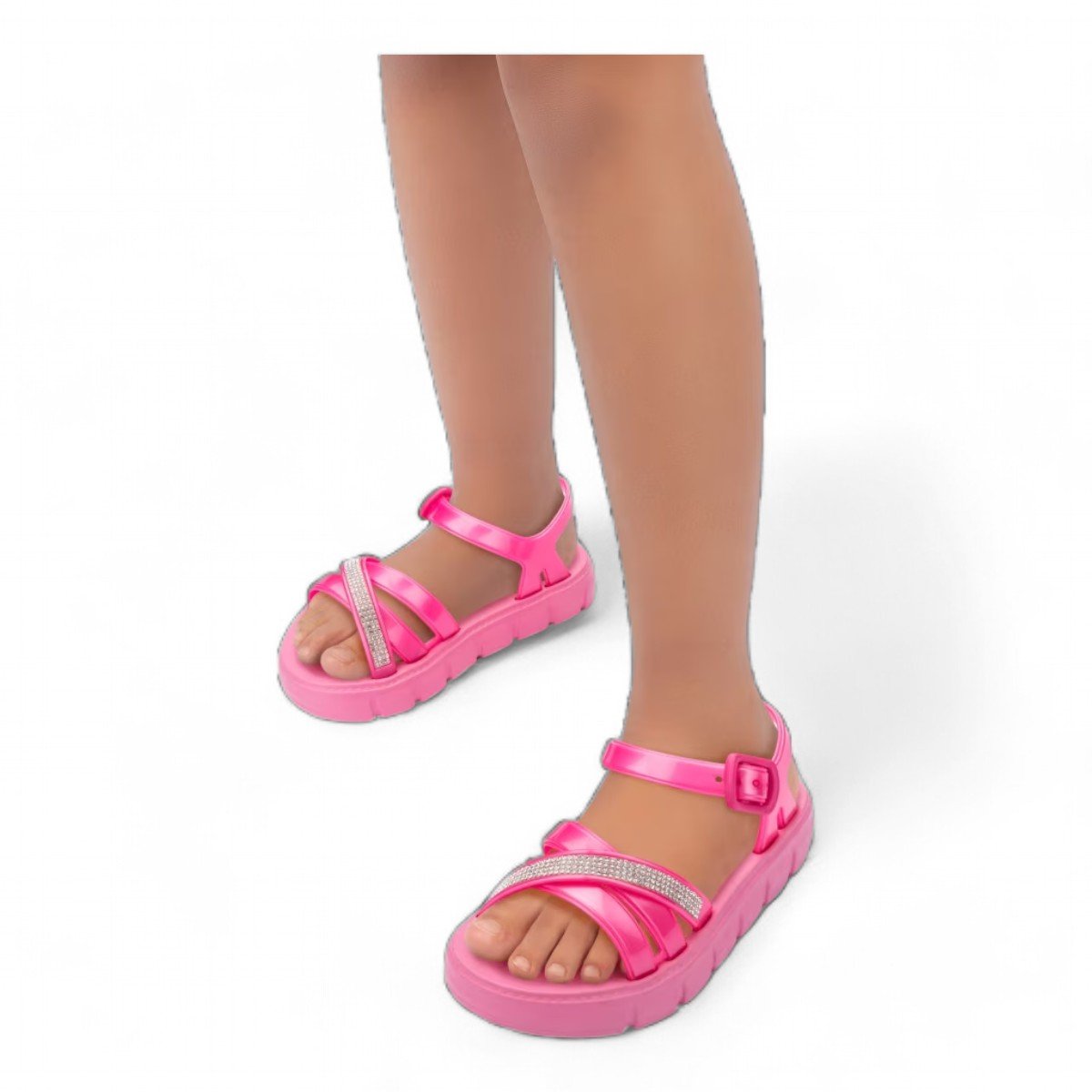 Sandália Flatform Infantil Rosa Barbie Iconic Grendene Kids Rosa/Rosa Metalizado 3