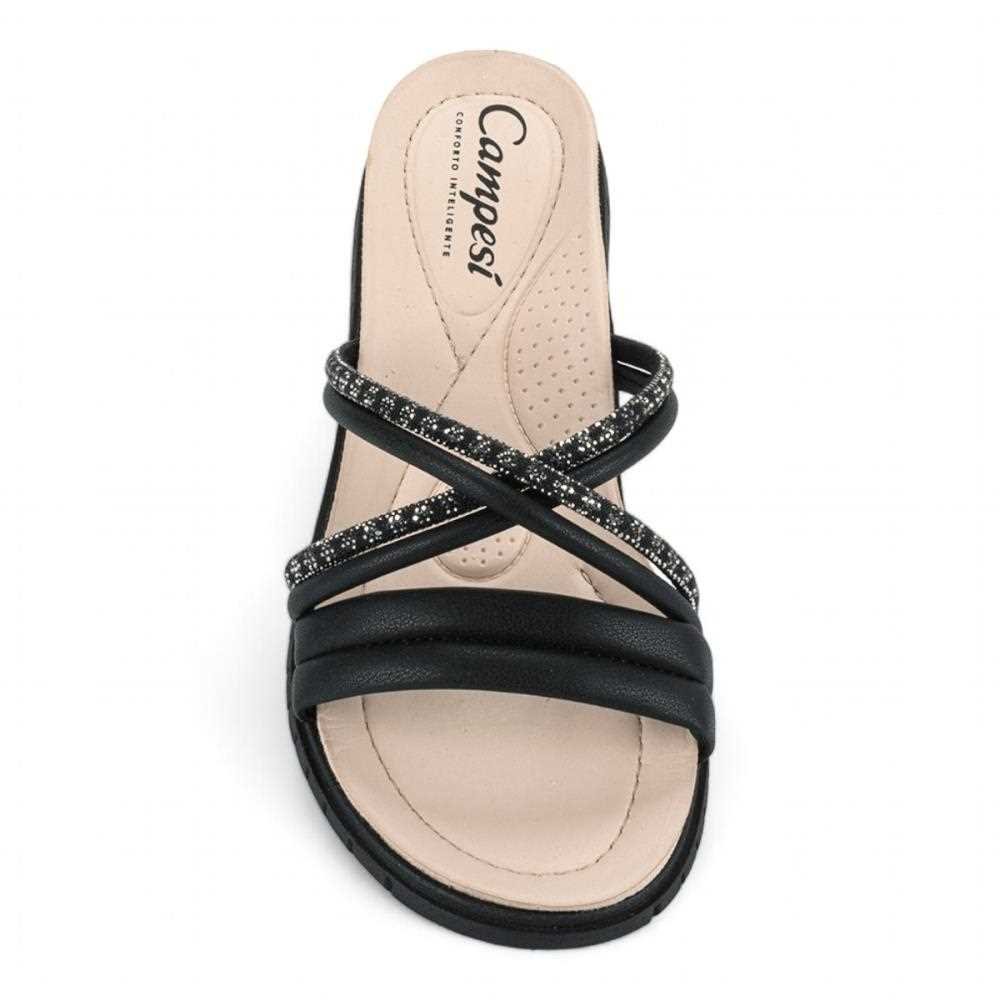 Chinelo Slide Campesí Feminina Conforto CP221 Preto 7