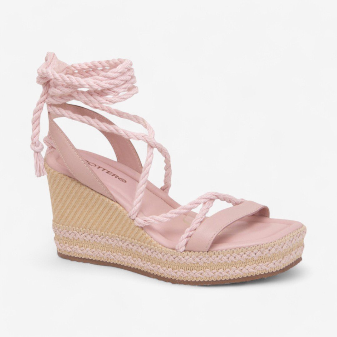 Sandália Bottero Anabela Feminina Rosa 1