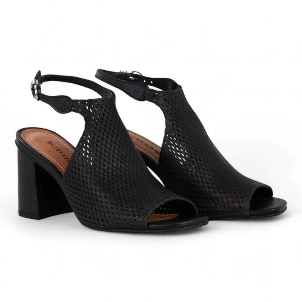 Sandália Bottero Salto Bloco Feminina em Couro Preto 2