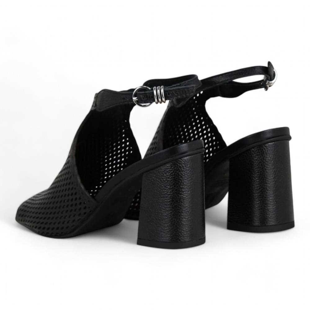 Sandália Bottero Salto Bloco Feminina em Couro Preto 3