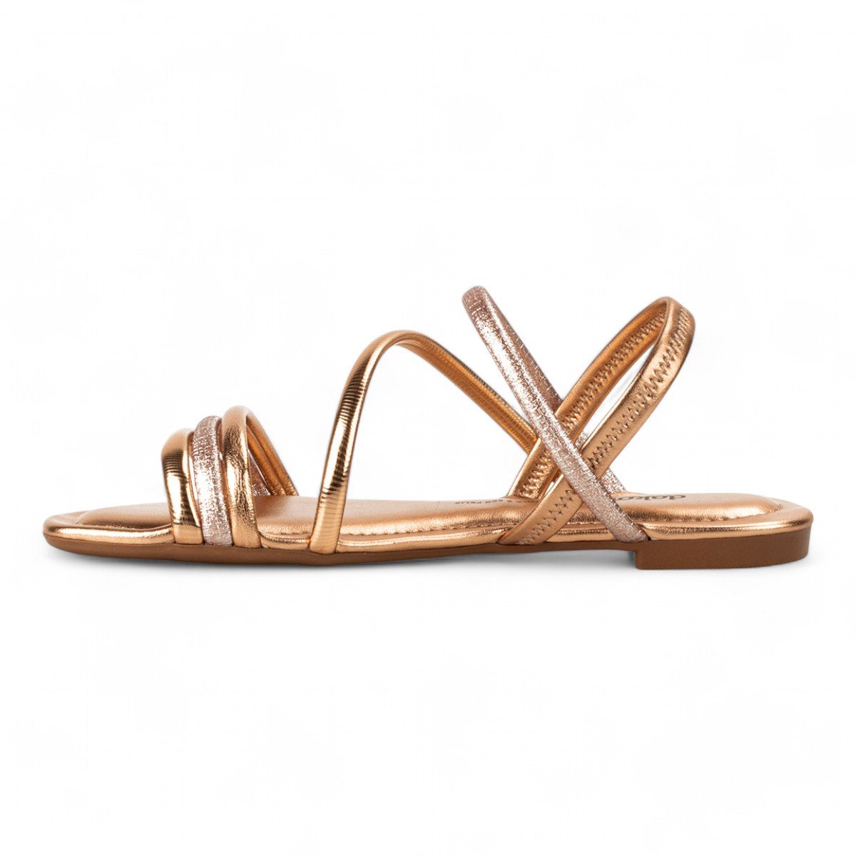 Sandália Dakora Rasteira Feminina Y8481 Dourado 4