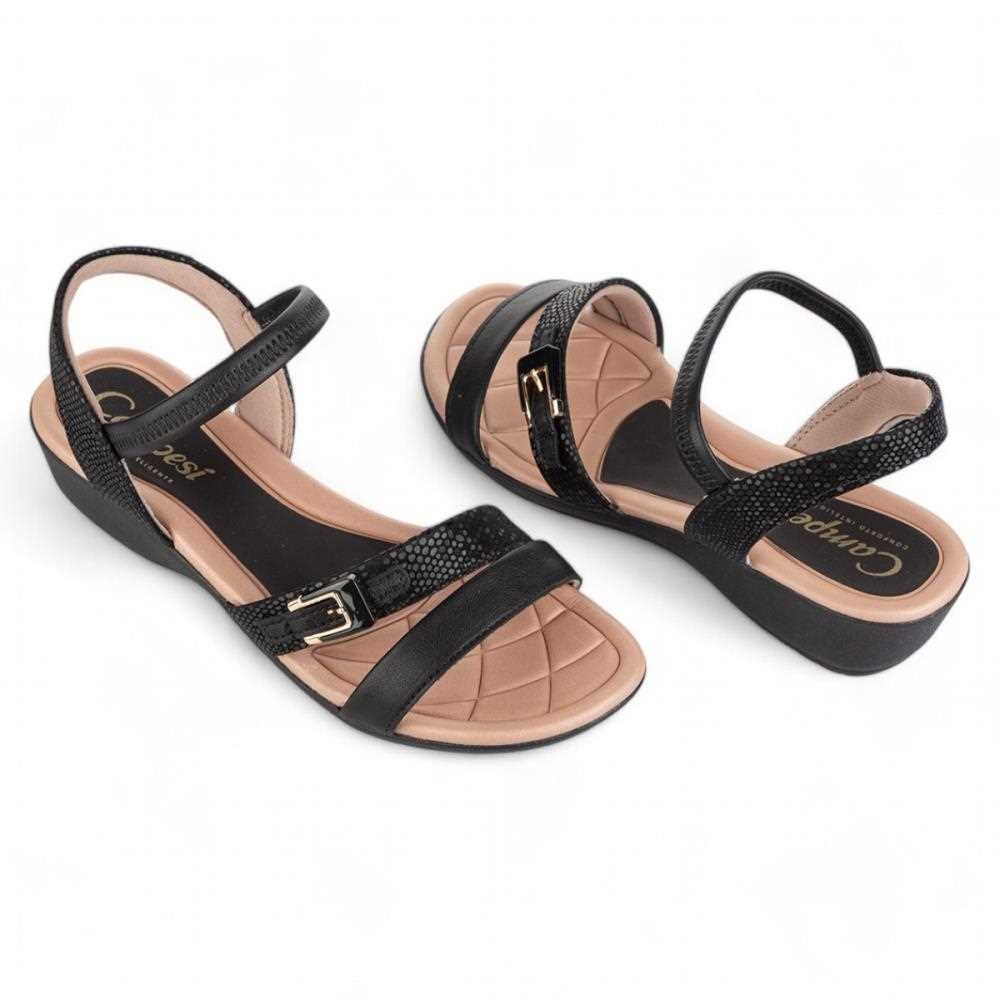 Sandália Campesí Anabela Feminina CP151 Preto 2