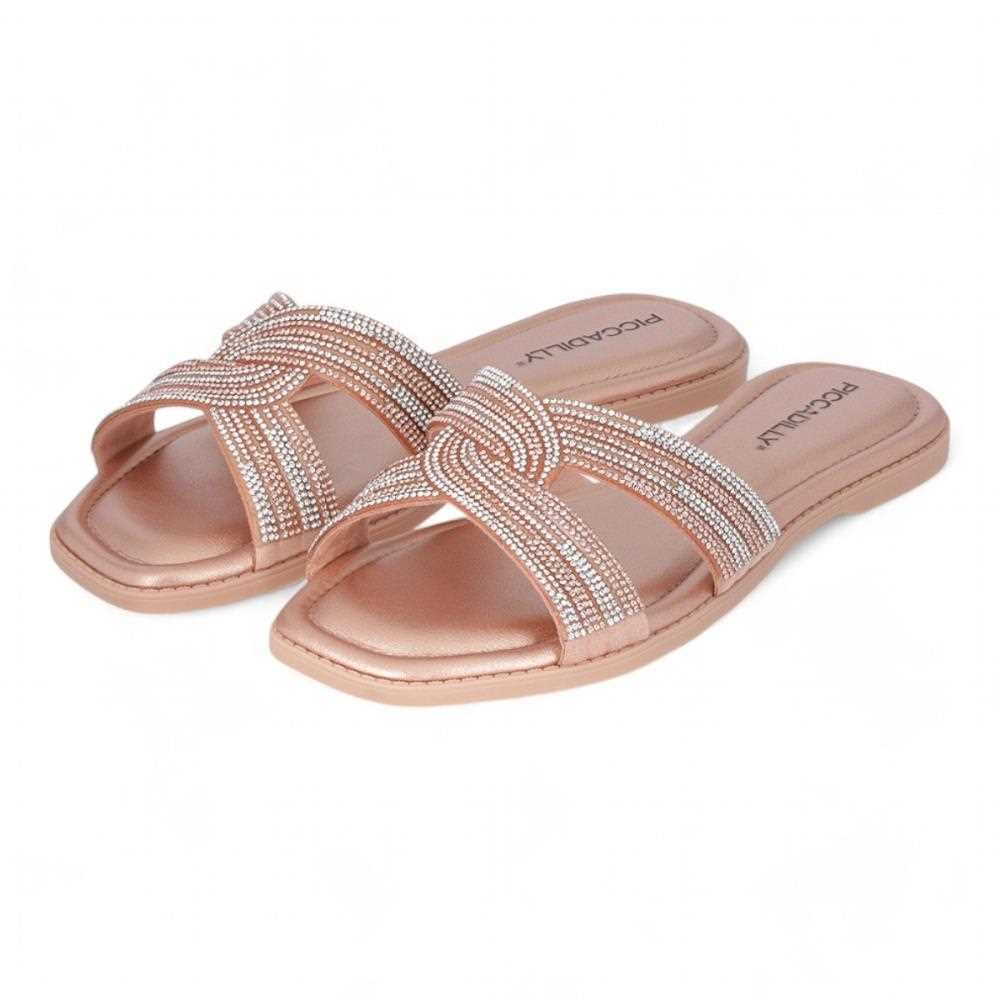 Chinelo Slide Piccadilly Feminino Dourado 2