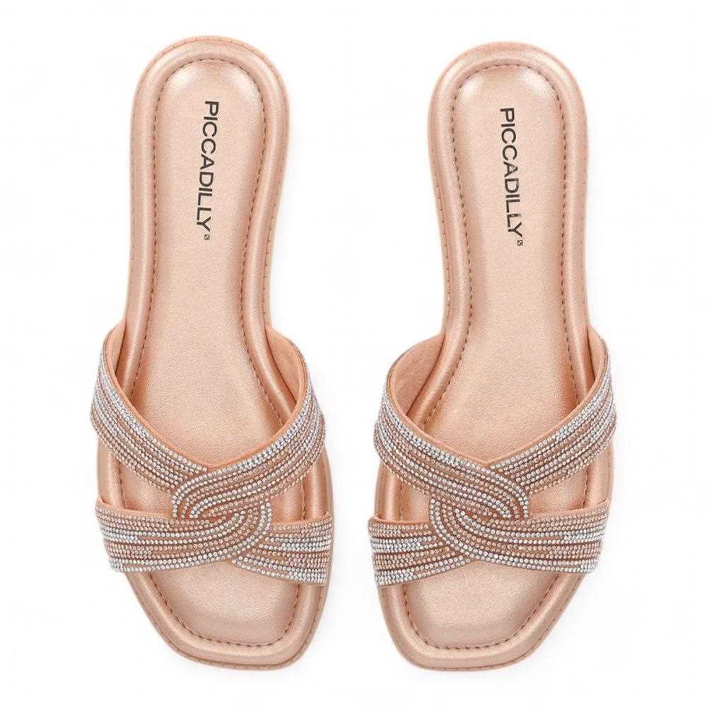 Chinelo Slide Piccadilly Feminino Dourado 5