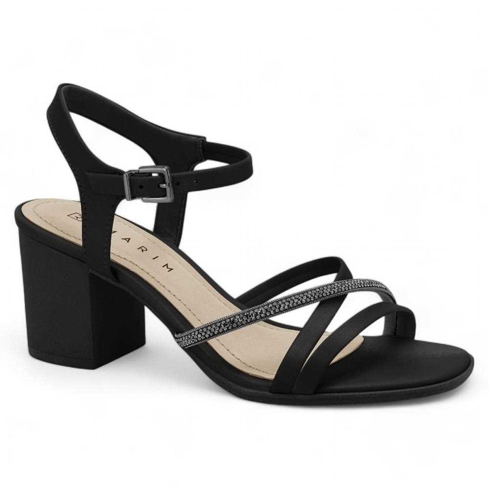 Sandália Ramarim Salto Médio Feminina Preto 2