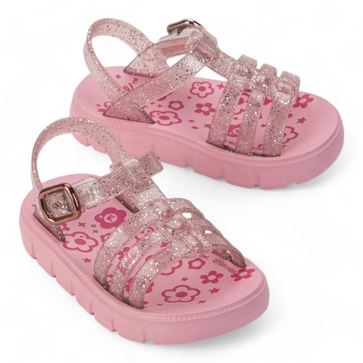 Sandália Grendene Barbie Land Rasteira Infantil 23158 Rosa 2