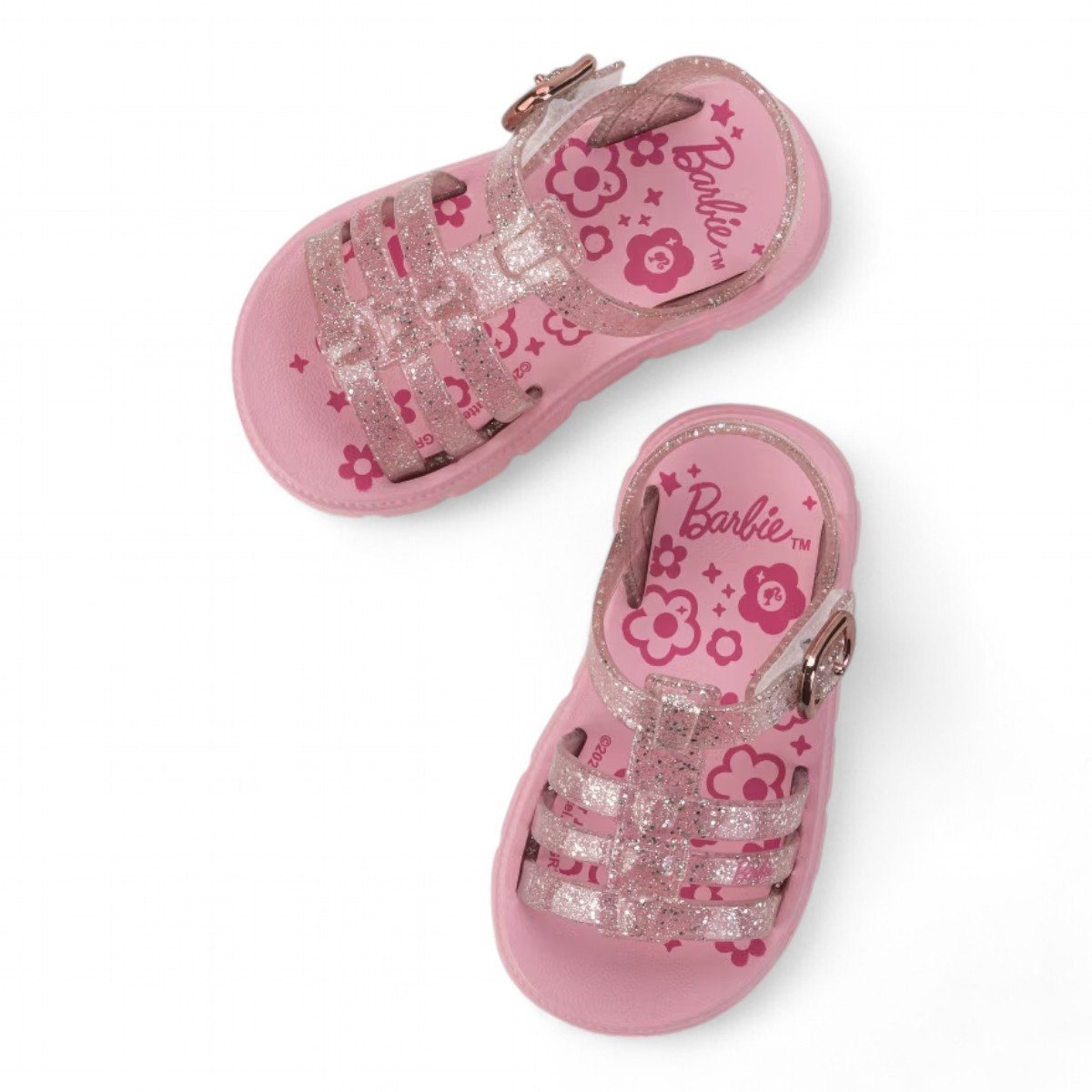 Sandália Grendene Barbie Land Rasteira Infantil 23158 Rosa 4