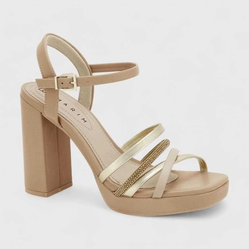 Sandália Ramarim Salto Alto Feminina Bege 2