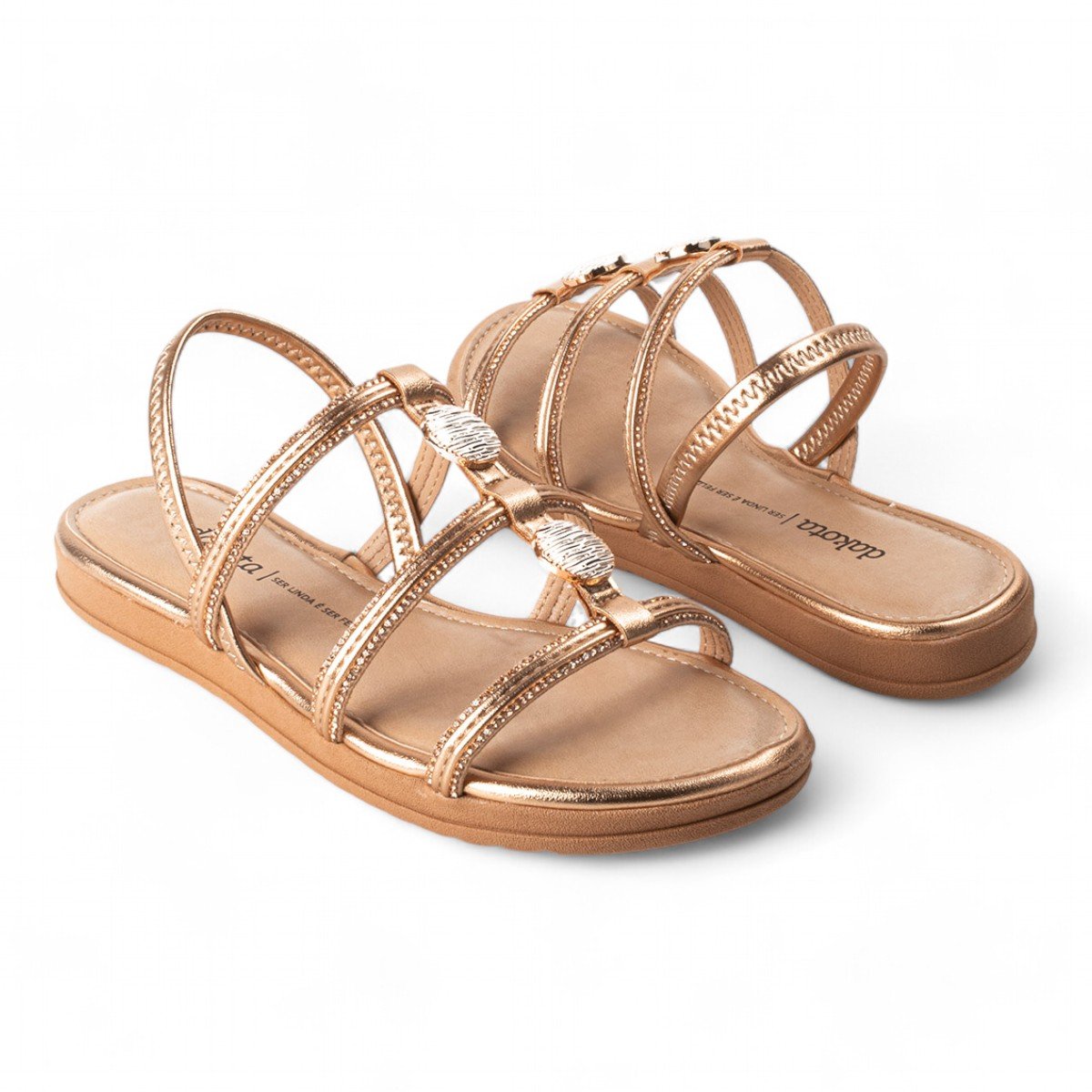 Sandália Rasteira Dakota Feminina Dourado 2