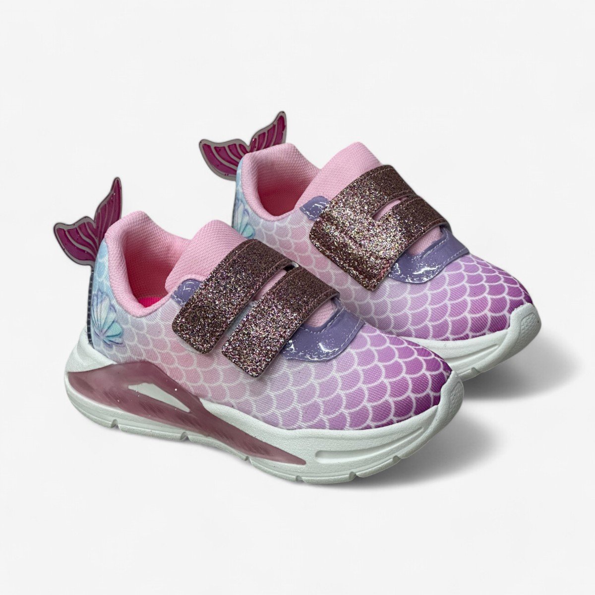 Tênis Mini Pé Feminino Infantil Sereia com Luz Rosa 2