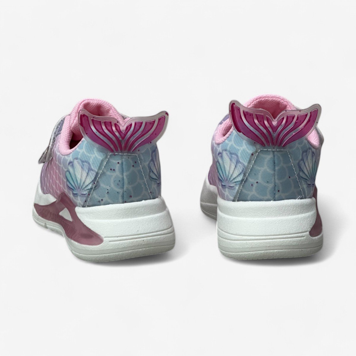 Tênis Mini Pé Feminino Infantil Sereia com Luz Rosa 3