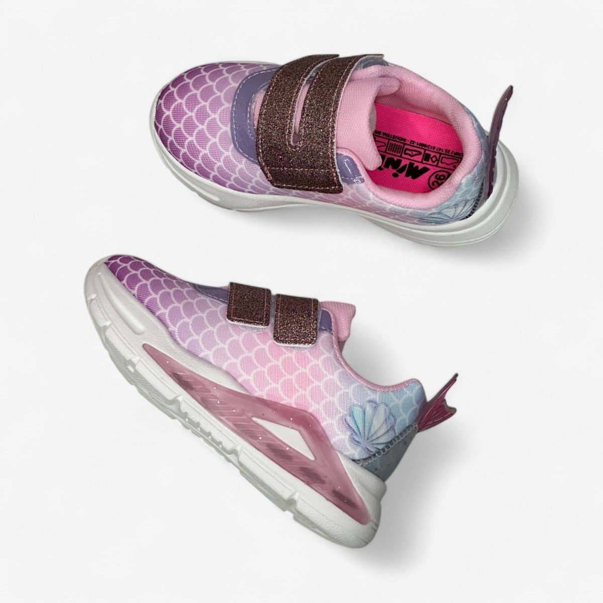 Tênis Mini Pé Feminino Infantil Sereia com Luz Rosa 4