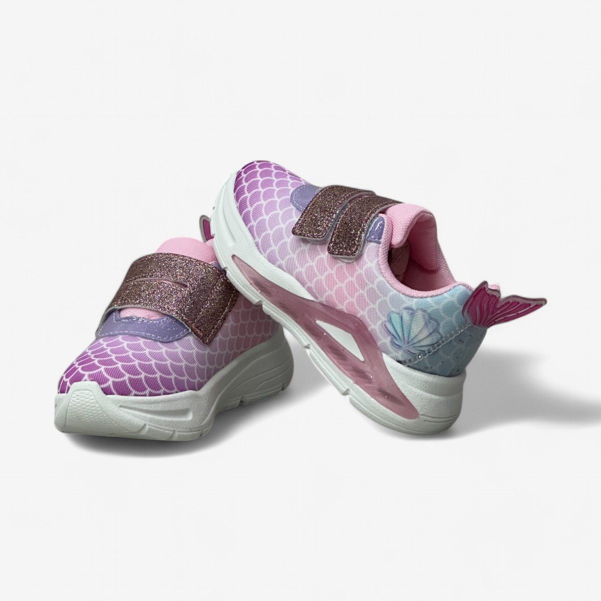 Tênis Mini Pé Feminino Infantil Sereia com Luz Rosa 5