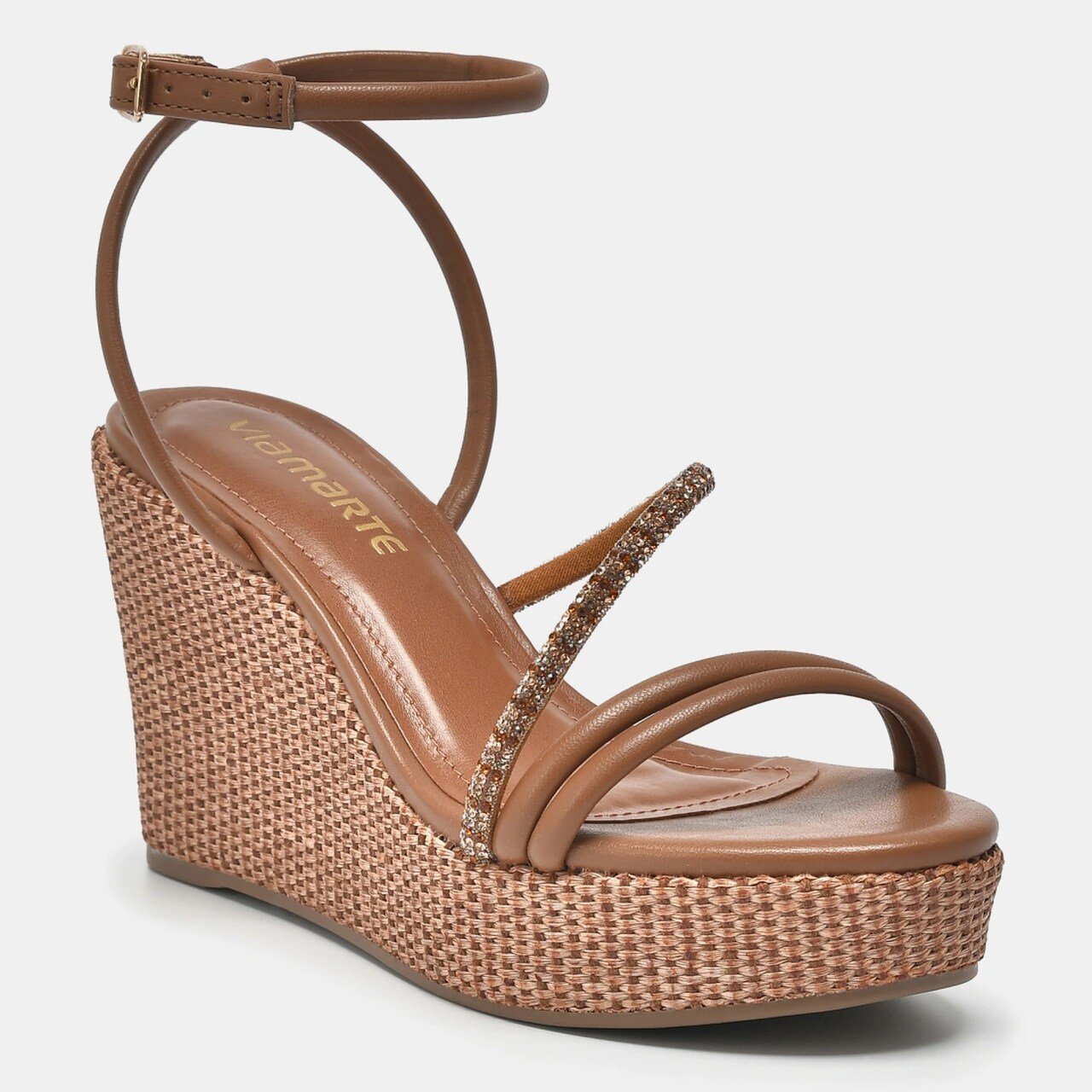 Sandália Via Marte Anabela Feminina Marrom