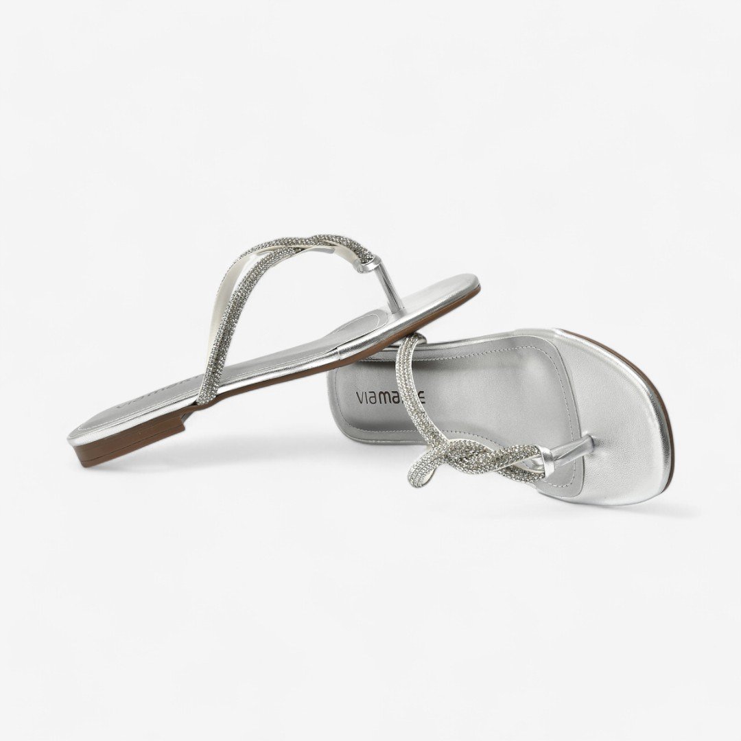 Chinelo Rasteira Via Marte Feminino Prata 3