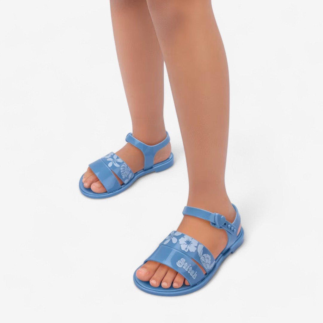 Sandália Infantil com Relógio Stitch Time Grendene Kids Azul 4