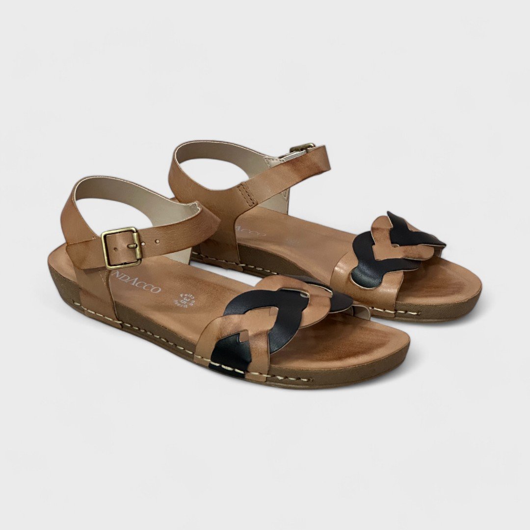 Sandália Andacco Rasteira Feminina em Couro 14271 Marrom 2