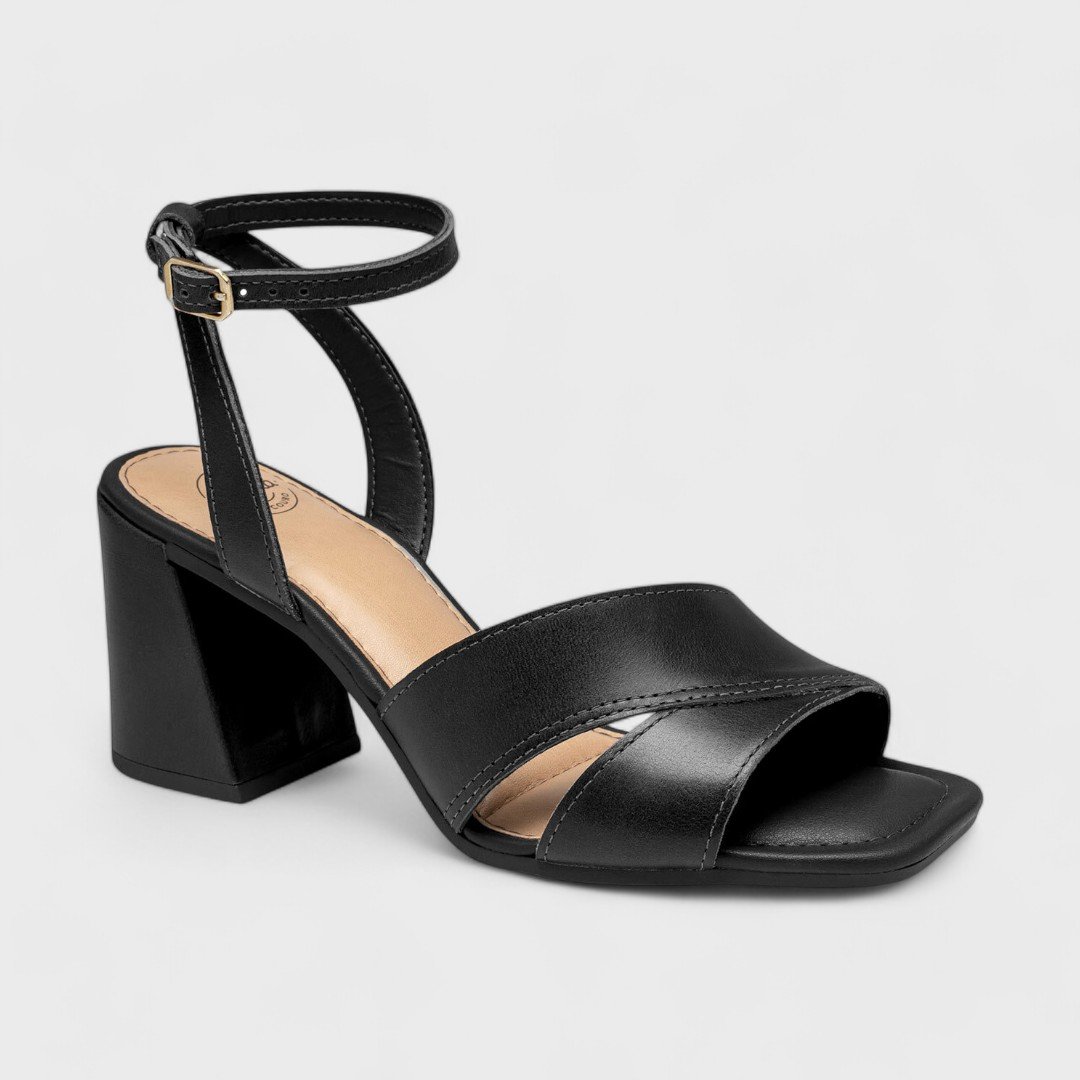 Sandália Dakota Salto Bloco Couro Y8562 Preto 2