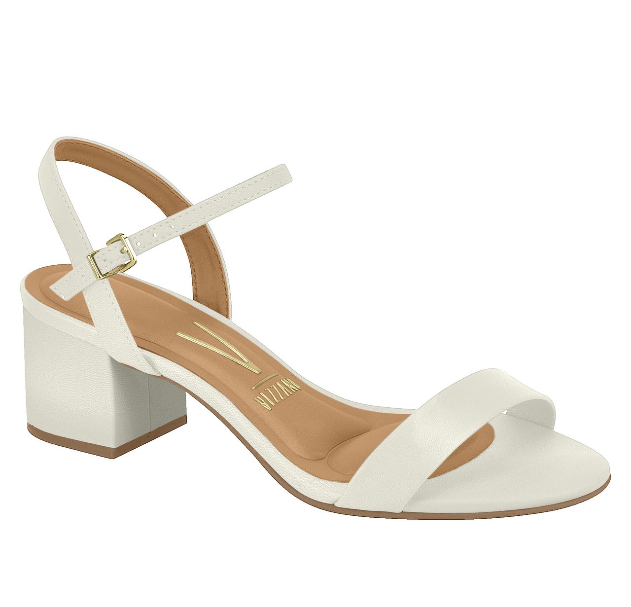 Sandália Vizzano Feminina Salto Baixo Branco 2