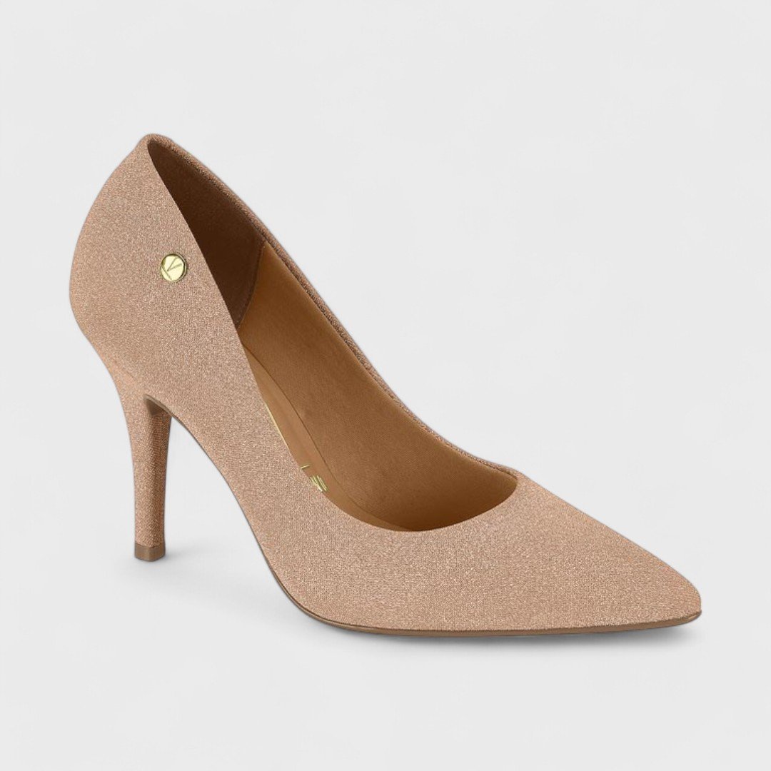 Sapato Scarpin Vizzano Salto Alto Feminino 1184.1101 Dourado 2