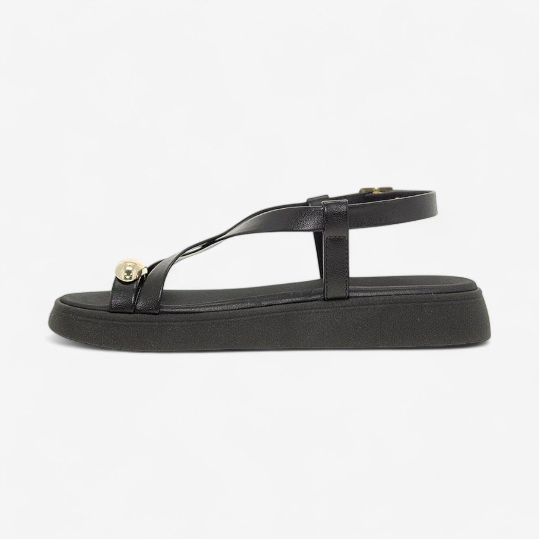 Sandália Papete Moleca Rasteira Feminina Preto 2