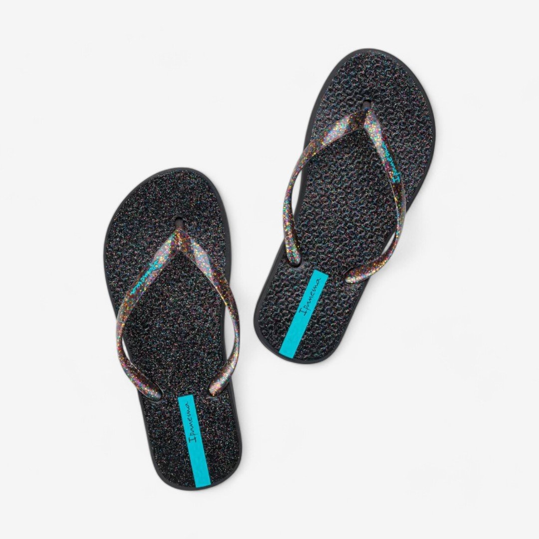 Chinelo Ipanema Glitter Feminino Infantil Preto 2