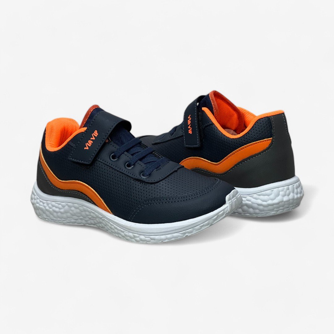 Tênis Via Vip Masculino Infantil Marinho/Laranja 4