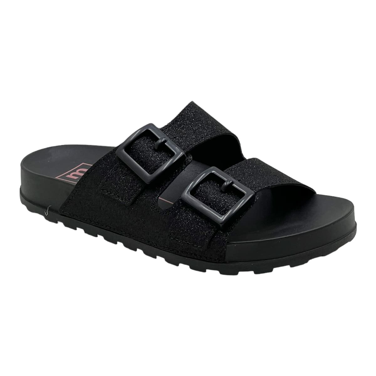 Chinelo Moleca Slide Feminino com Fivelas Preto 1
