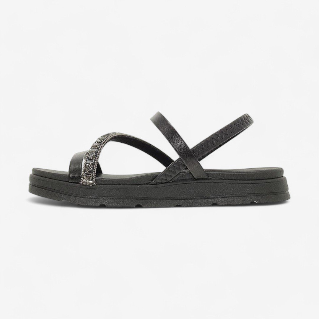 Sandália Moleca Rasteira Feminina 5490.104 Preto 2