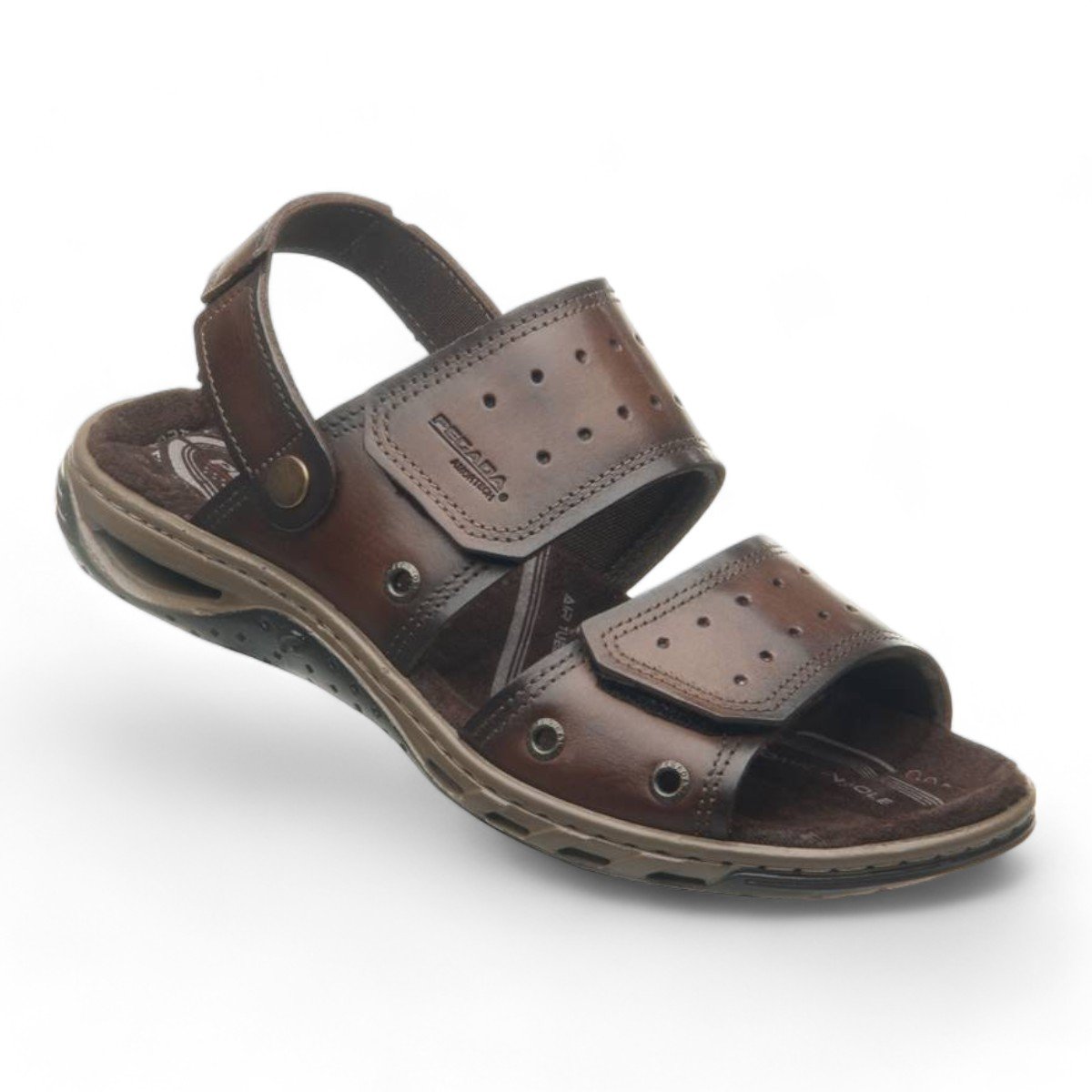 Sandália Pegada Masculina em Couro 131668 Marrom 2