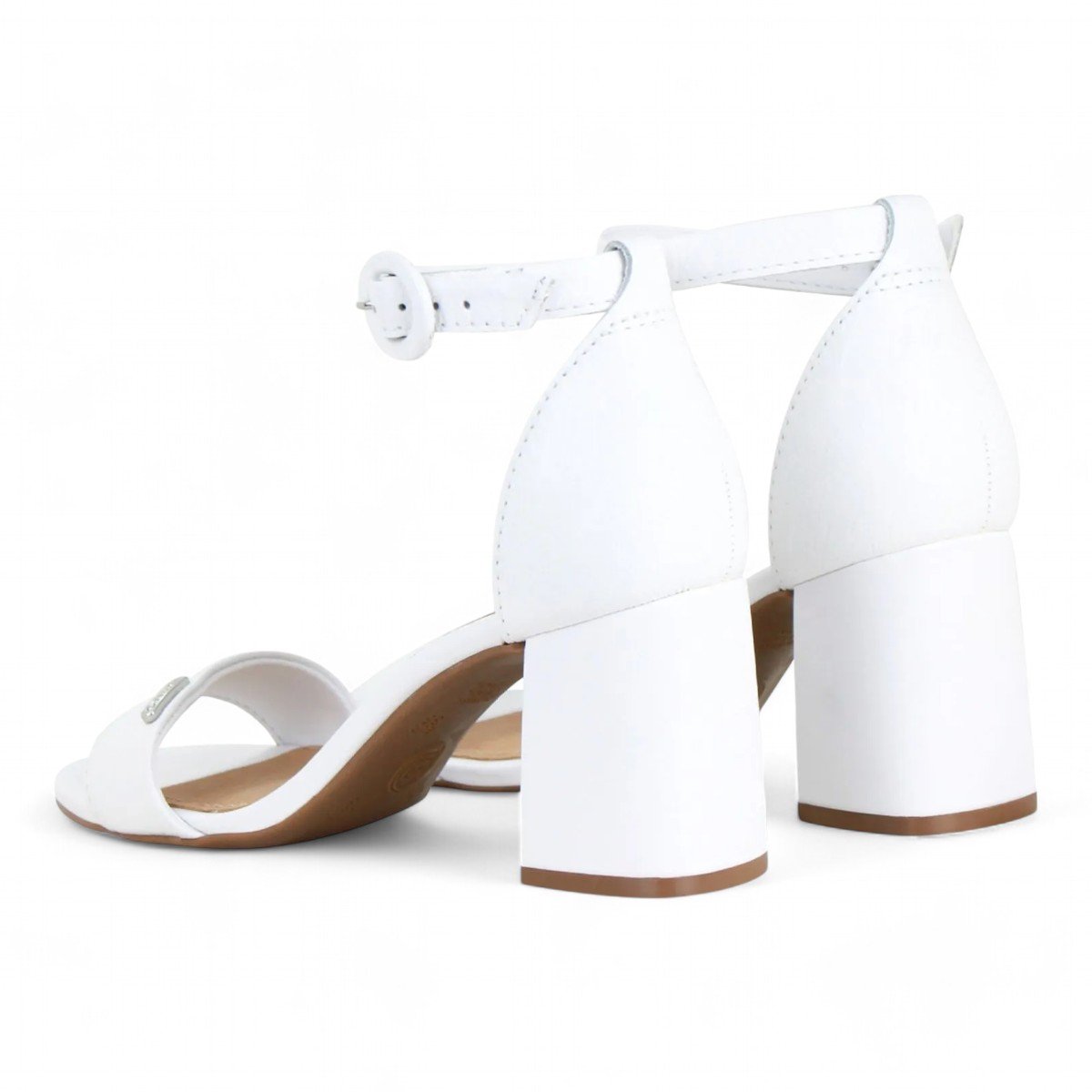 Sandália Bottero Salto Bloco Feminina em Couro Branco 3