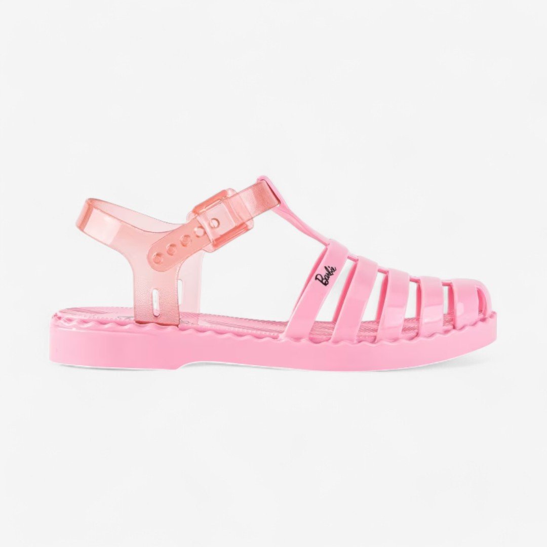 Sandália Infantil Barbie Duo Grendene Kids Rosa/Rosa Transparente 1