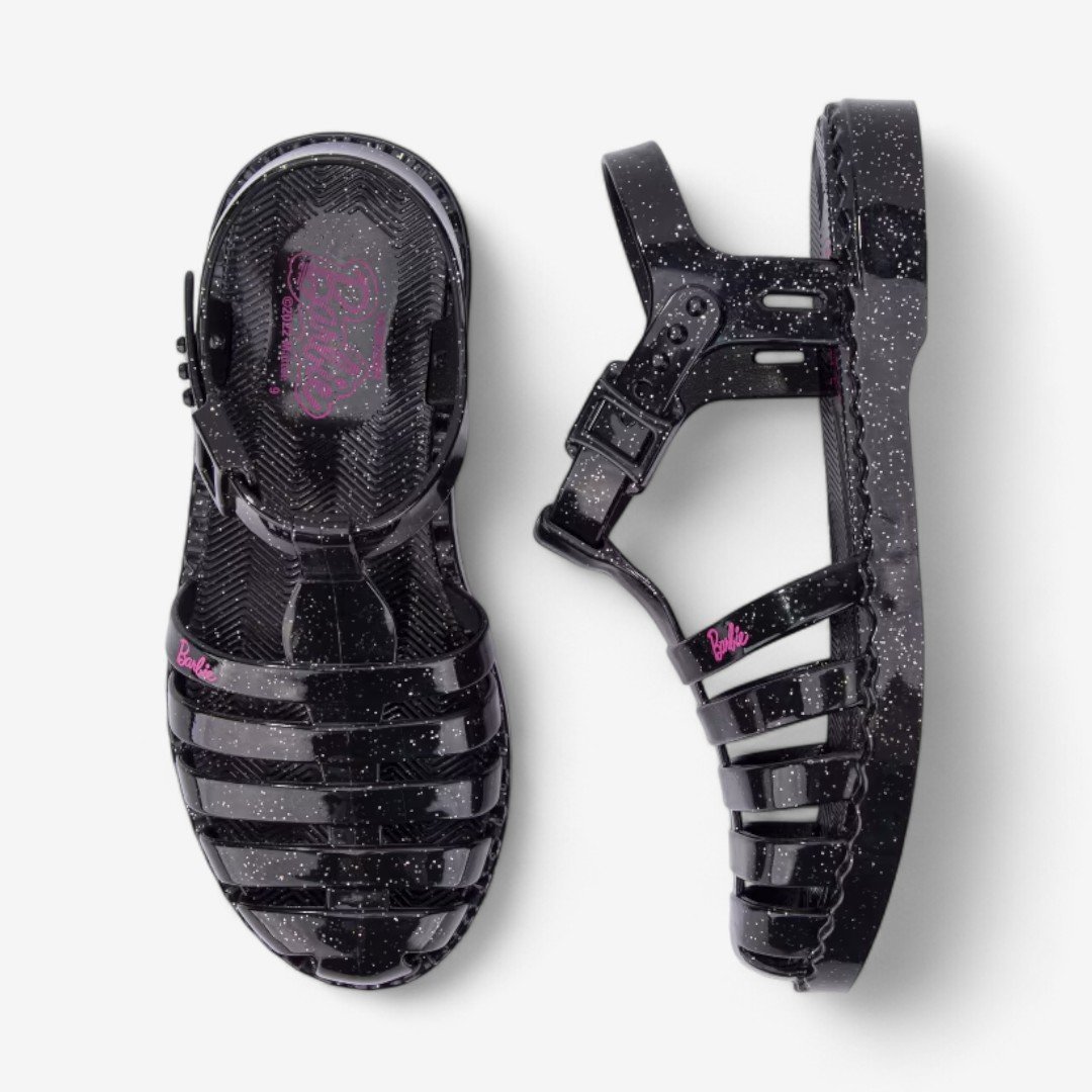 Sandália Infantil Barbie Duo Grendene Kids Preto Glitter 3