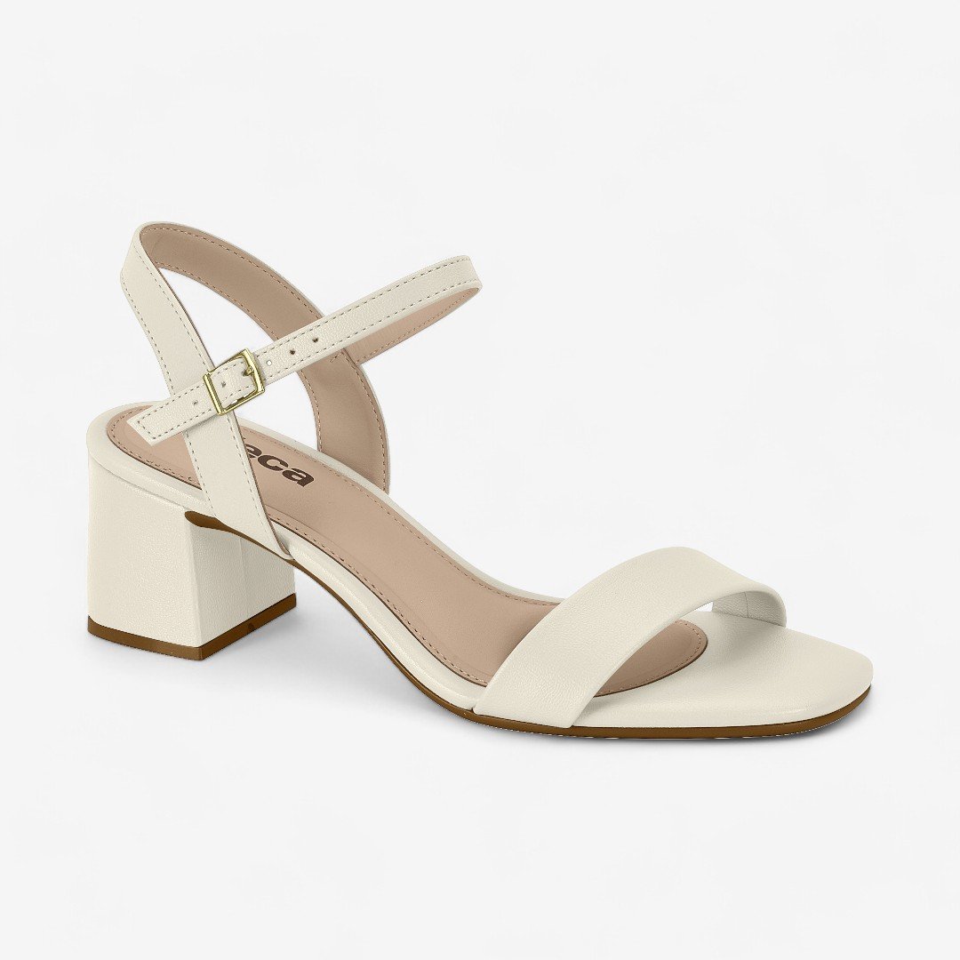 Sandália Moleca Salto Bloco Feminina Branco