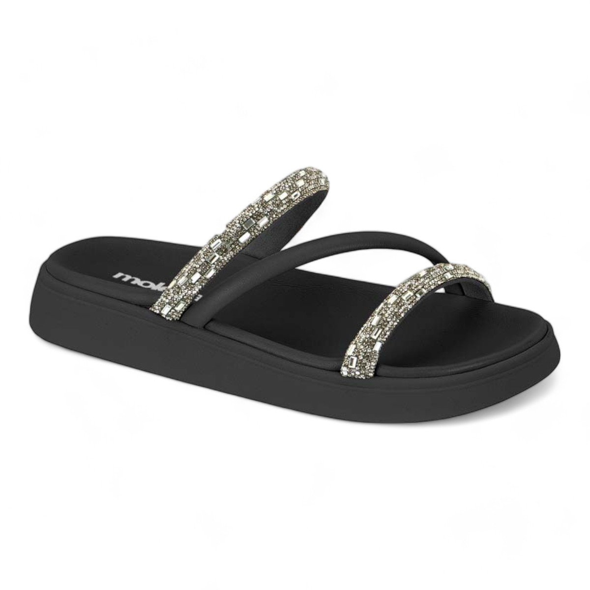 Chinelo Slide Moleca Feminino 5469.121 Preto/Cristal/Black Diamond 1