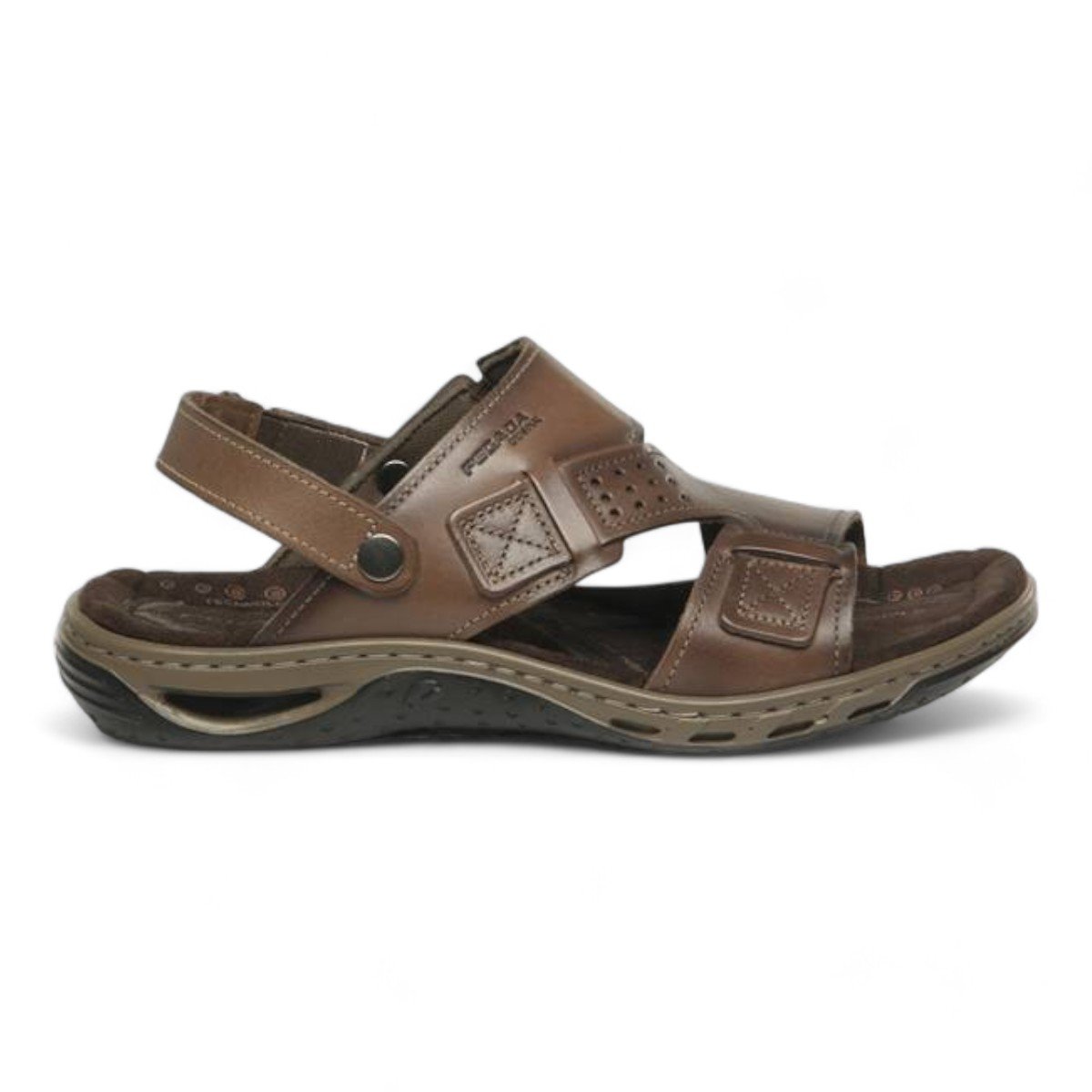 Sandália Pegada Masculina Couro 131662 Marrom 1