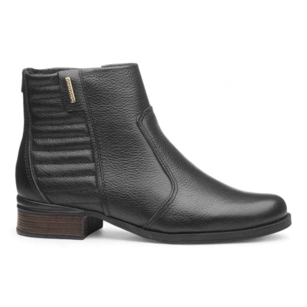 Bota Pegada Cano Curto Feminina Couro 282008 Preto 2