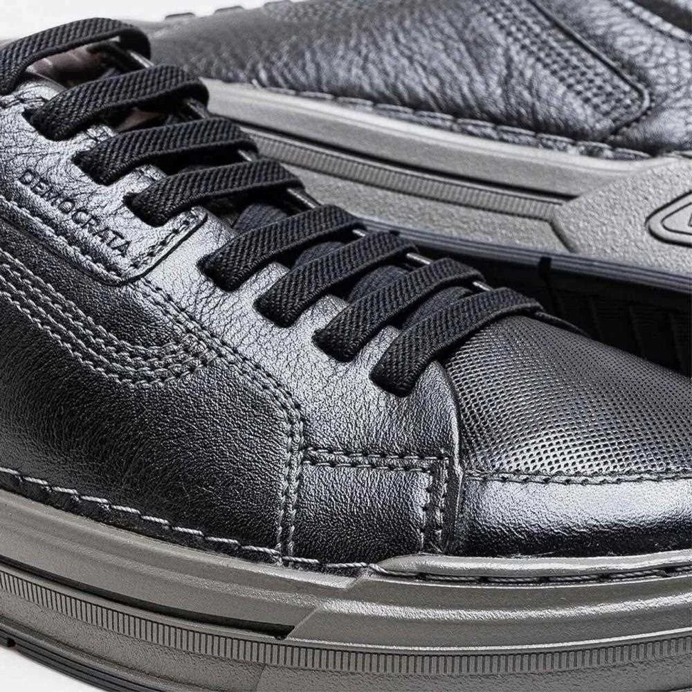 Sapatênis Democrata Masculino Couro Preto 3