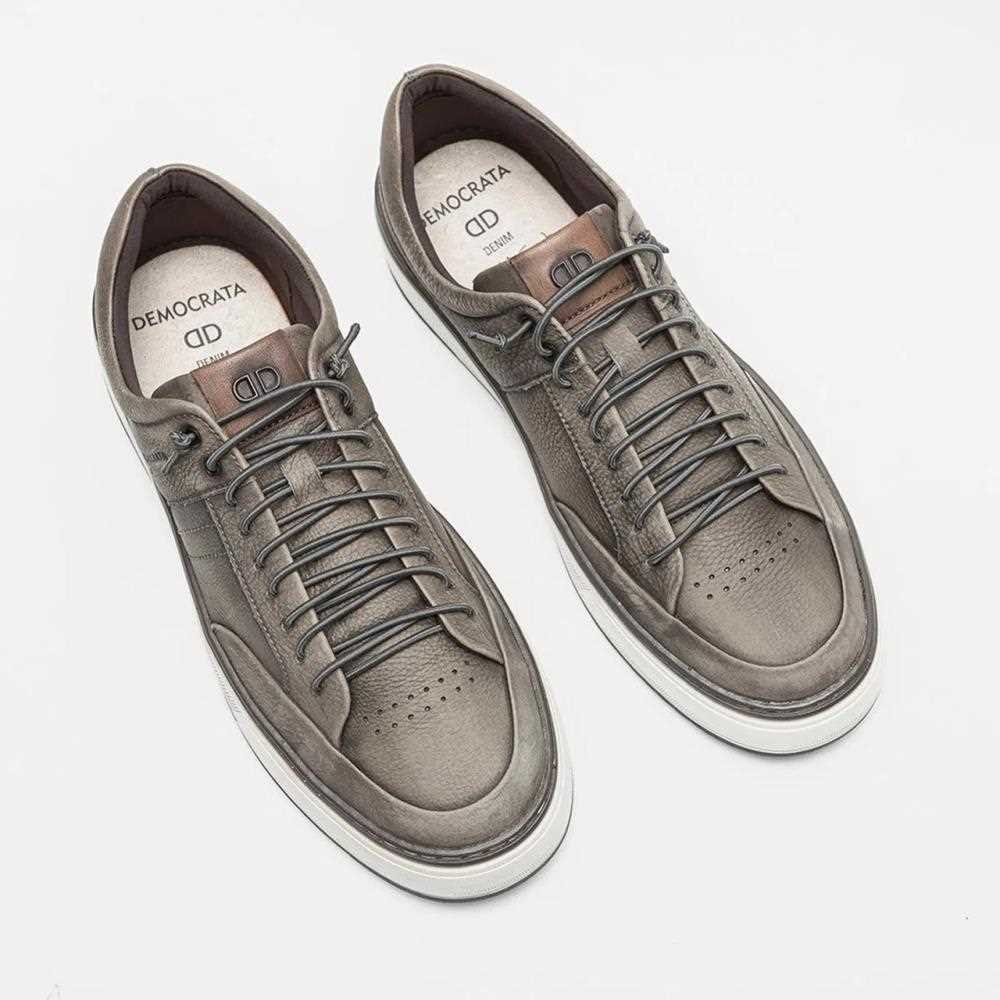 Sapatênis democrata masculino em couro 240106 Cinza 2