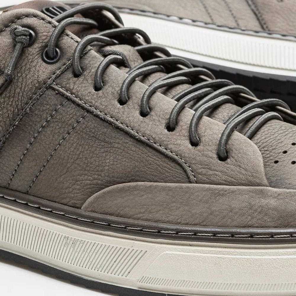 Sapatênis democrata masculino em couro 240106 Cinza 4